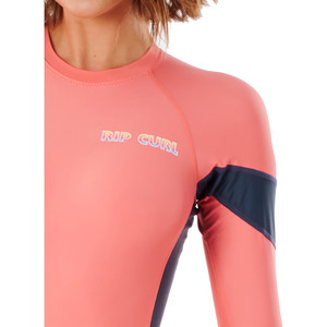2021 Rip Curl Womens Golden State Long Sleeve Surf Suit WLU3FW - Hot Coral